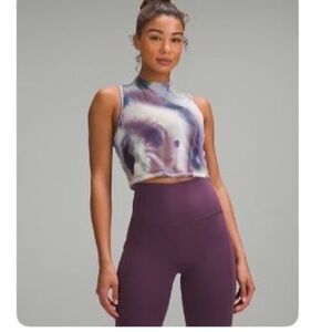 Lululemon Women's Multicolor Sleeveless Crop Top Keyhole